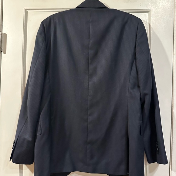NWT Club Monaco Navy Tonal Stipe Wool Blazer - Picture 2 of 15